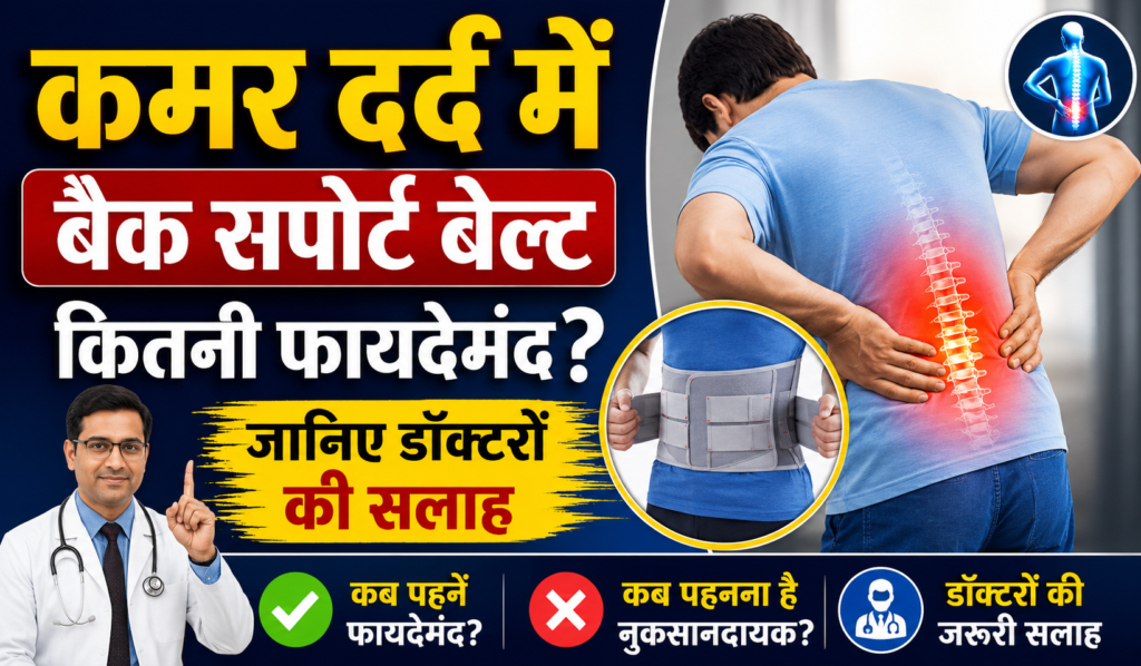 Cover image for कमर दर्द से परेशान लोगों के लिए बड़ी खबर! डॉक्टरों ने बताया कब पहनें बैक सपोर्ट बेल्ट, कब बन सकती है नुकसान की वजह