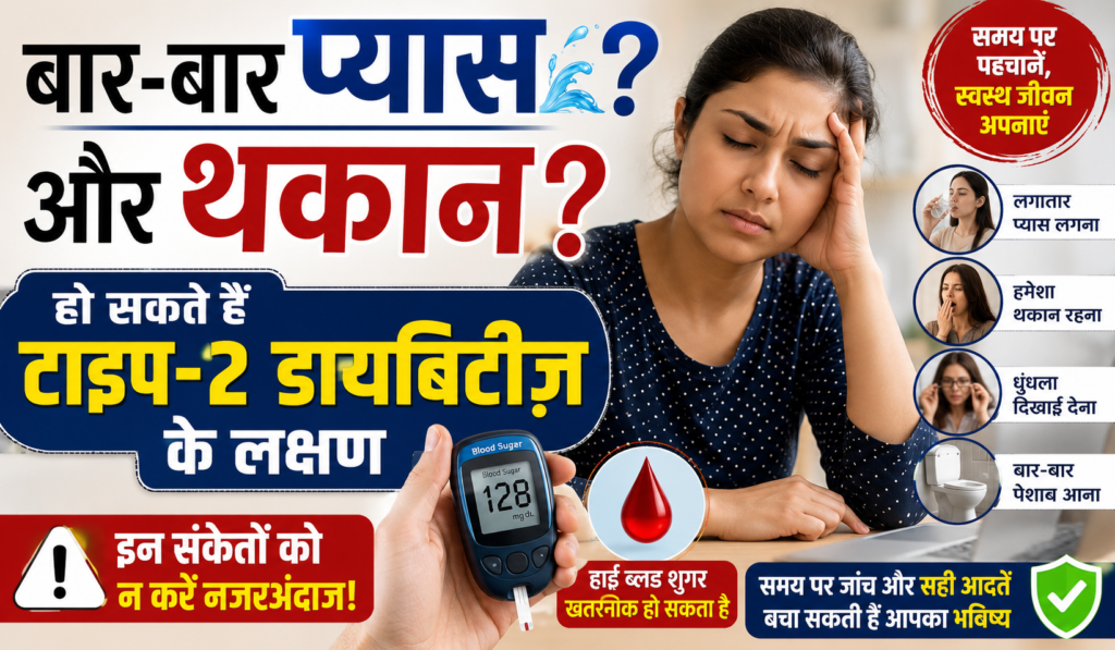 Cover image for बार-बार प्यास लगना, धुंधला दिखना या थकान? ये हो सकते हैं टाइप-2 डायबिटीज़ के शुरुआती संकेत, जिन्हें लोग अक्सर कर देते हैं नजरअंदाज