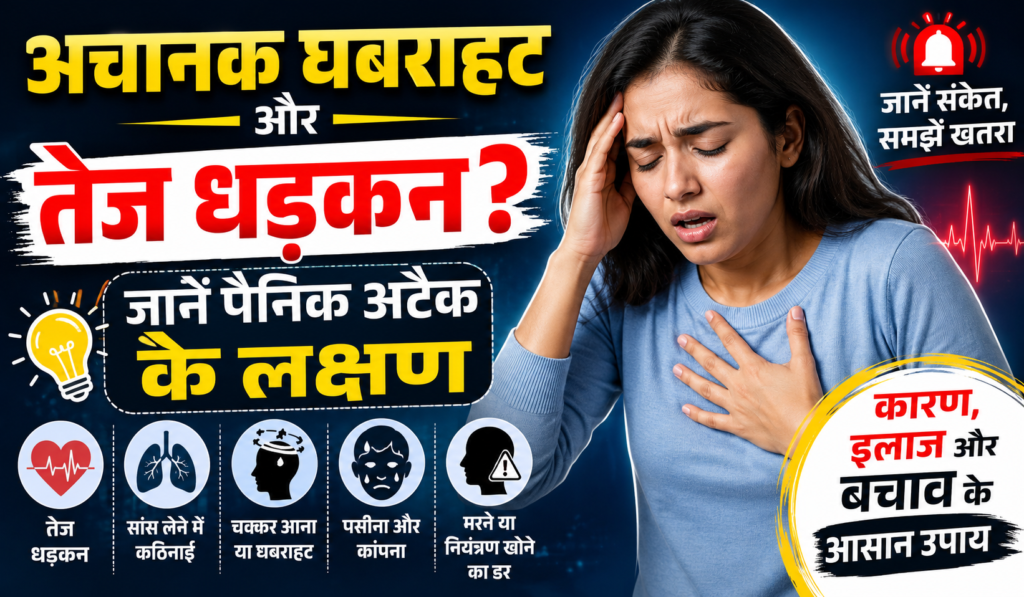 Cover image for अचानक तेज धड़कन, सांस फूलना और मरने का डर? कहीं यह पैनिक अटैक तो नहीं! जानिए इसके 14 बड़े संकेत और बचाव के तरीके