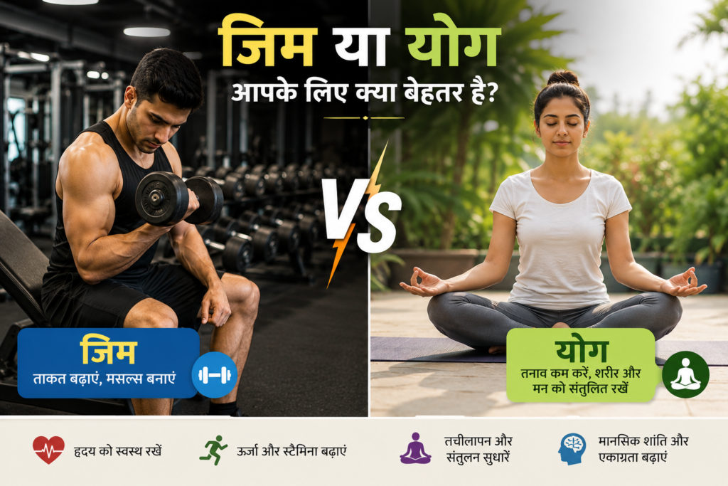 Cover image for जिम या योग: फिट रहने के लिए आपके लिए क्या बेहतर है?