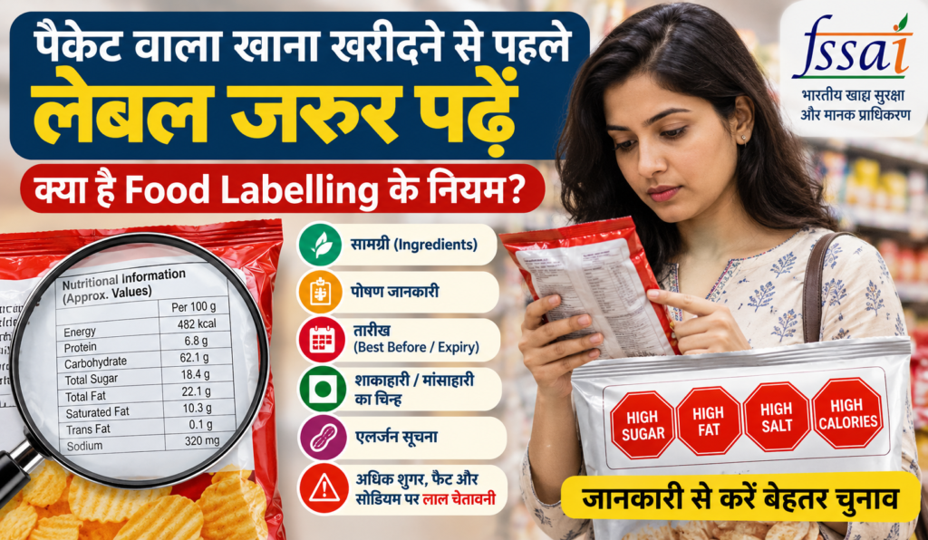 Cover image for पैकेट पर लाल निशान का क्या मतलब है? भारत में Food Labelling के नियमों को समझें