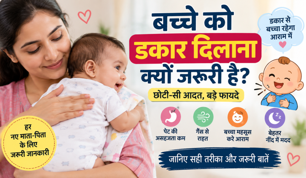 Cover image for बच्चे को डकार दिलाना क्यों जरूरी है? जानिए सही तरीका और जरूरी बातें